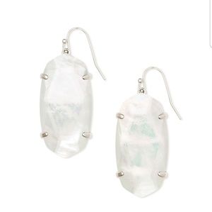 Esme Silver Drop Earrings In Ivory Pearl